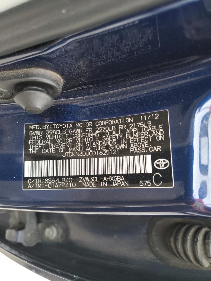 2013 Toyota Prius VIN: JTDKN3DU0D1625121 Lot: 92607375