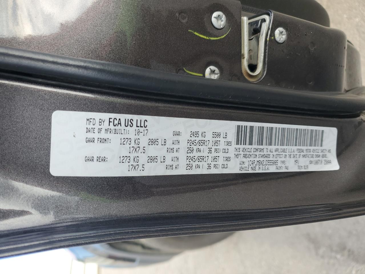 2018 Jeep Cherokee Trailhawk VIN: 1C4PJMBX2JD555085 Lot: 93359795