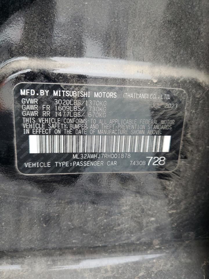 2024 Mitsubishi Mirage Se VIN: ML32AWHJ7RH001878 Lot: 93458825