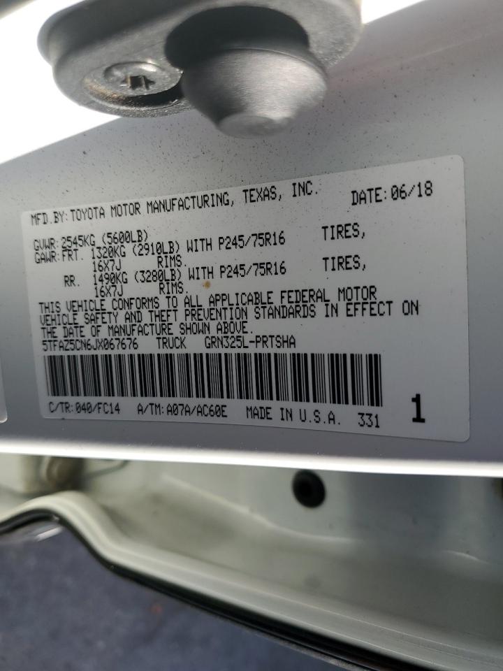 2018 Toyota Tacoma Double Cab VIN: 5TFAZ5CN6JX067676 Lot: 91860595