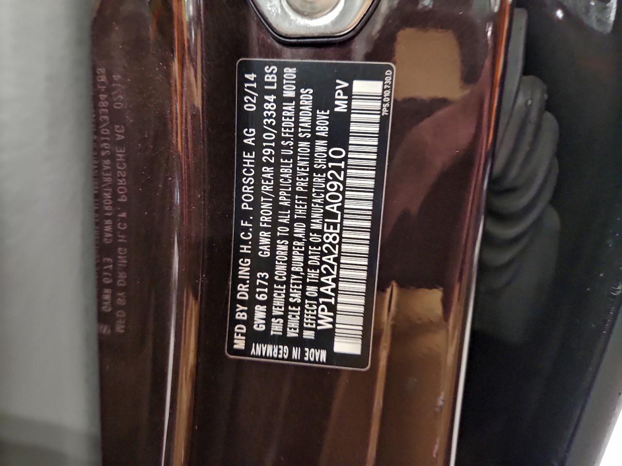 2014 Porsche Cayenne VIN: WP1AA2A28ELA09210 Lot: 91452195