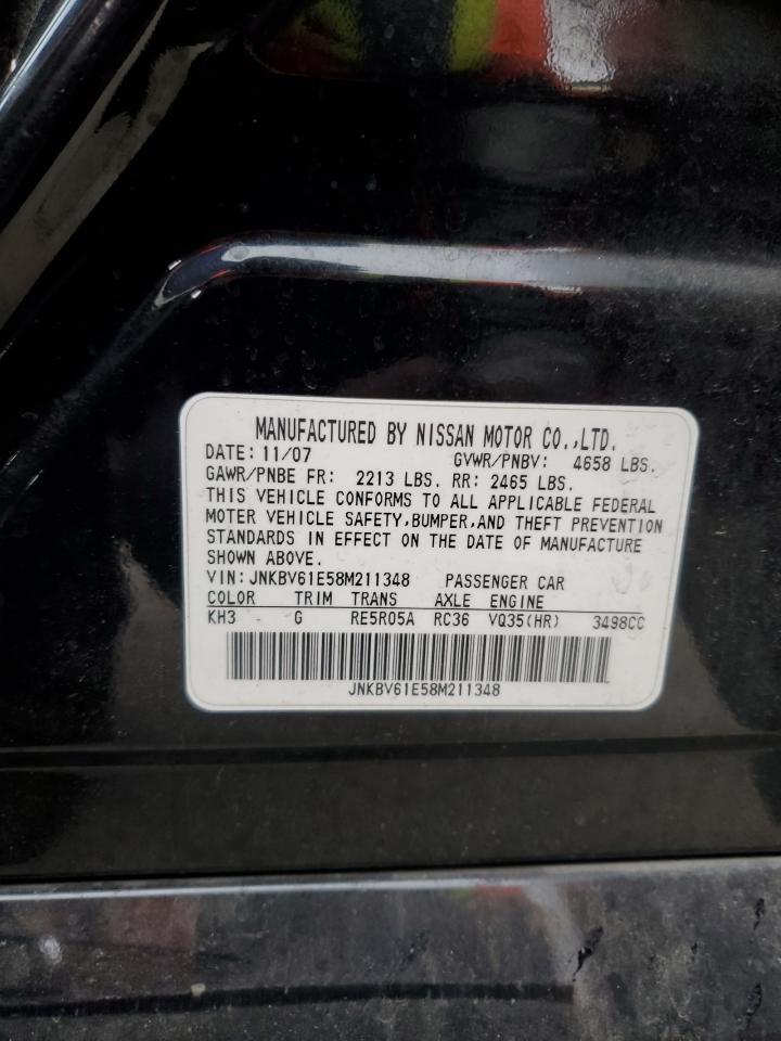 2008 Infiniti G35 VIN: JNKBV61E58M211348 Lot: 93094155