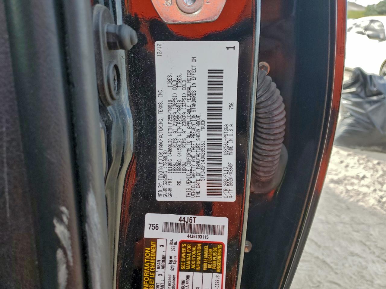 2013 Toyota Tundra Crewmax Sr5 VIN: 5TFDW5F14DX285361 Lot: 94135505