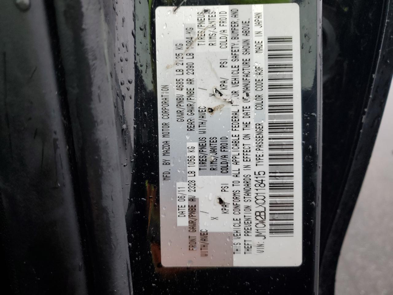 2012 Mazda 5 VIN: JM1CW2BLXC0118415 Lot: 91552495