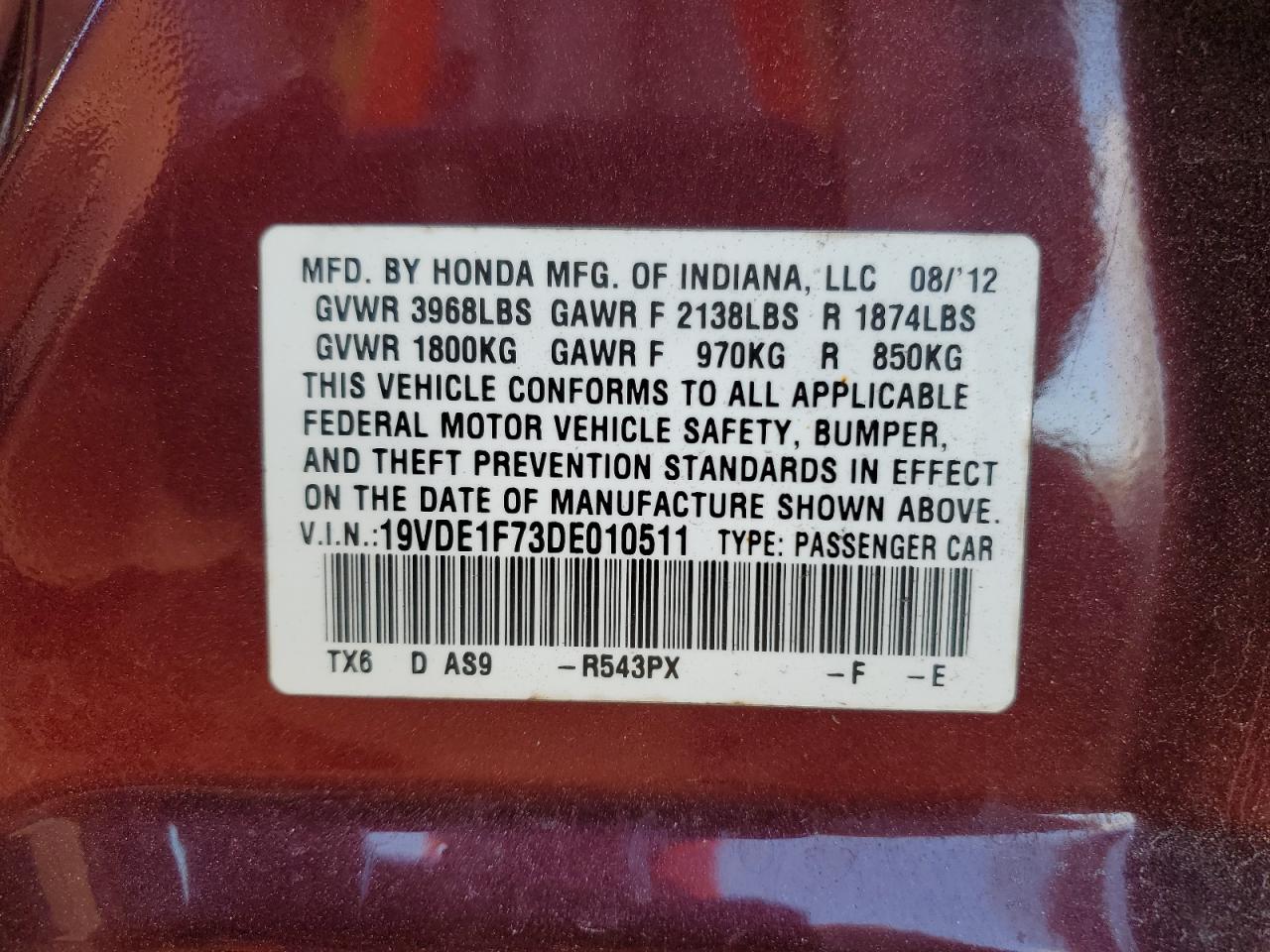 2013 Acura Ilx 20 Tech VIN: 19VDE1F73DE010511 Lot: 92615425