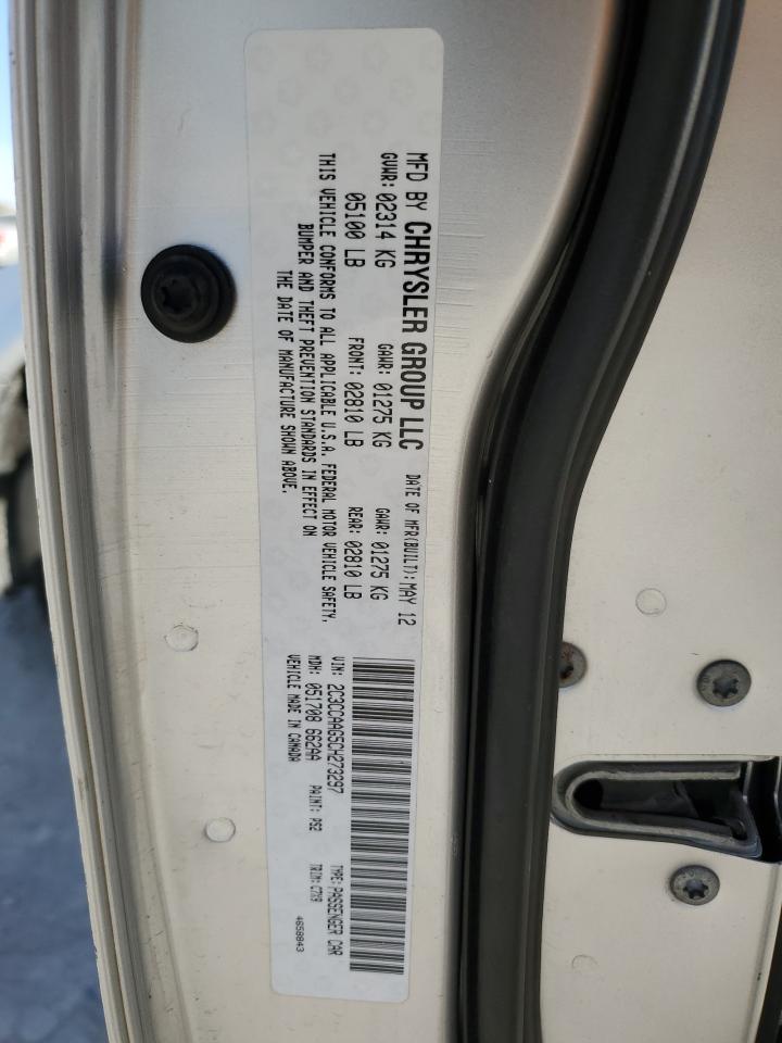 2012 Chrysler 300 VIN: 2C3CCAAG5CH273297 Lot: 92287225