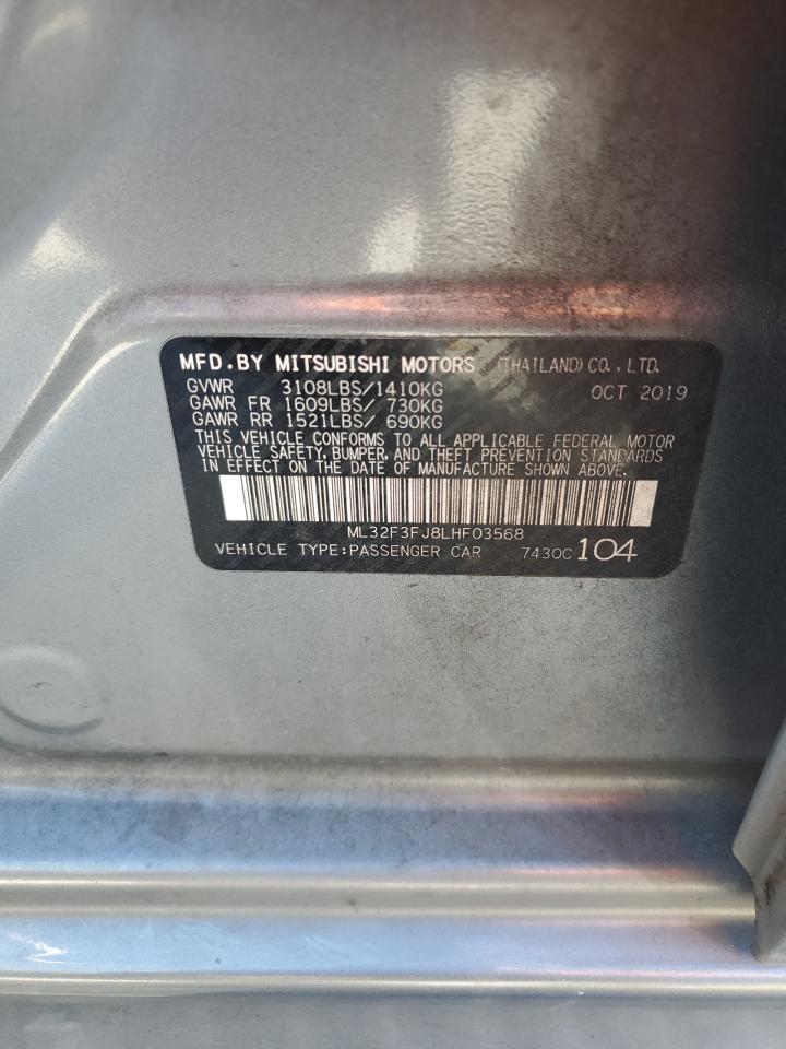 2020 Mitsubishi Mirage G4 Es VIN: ML32F3FJ8LHF03568 Lot: 92416585
