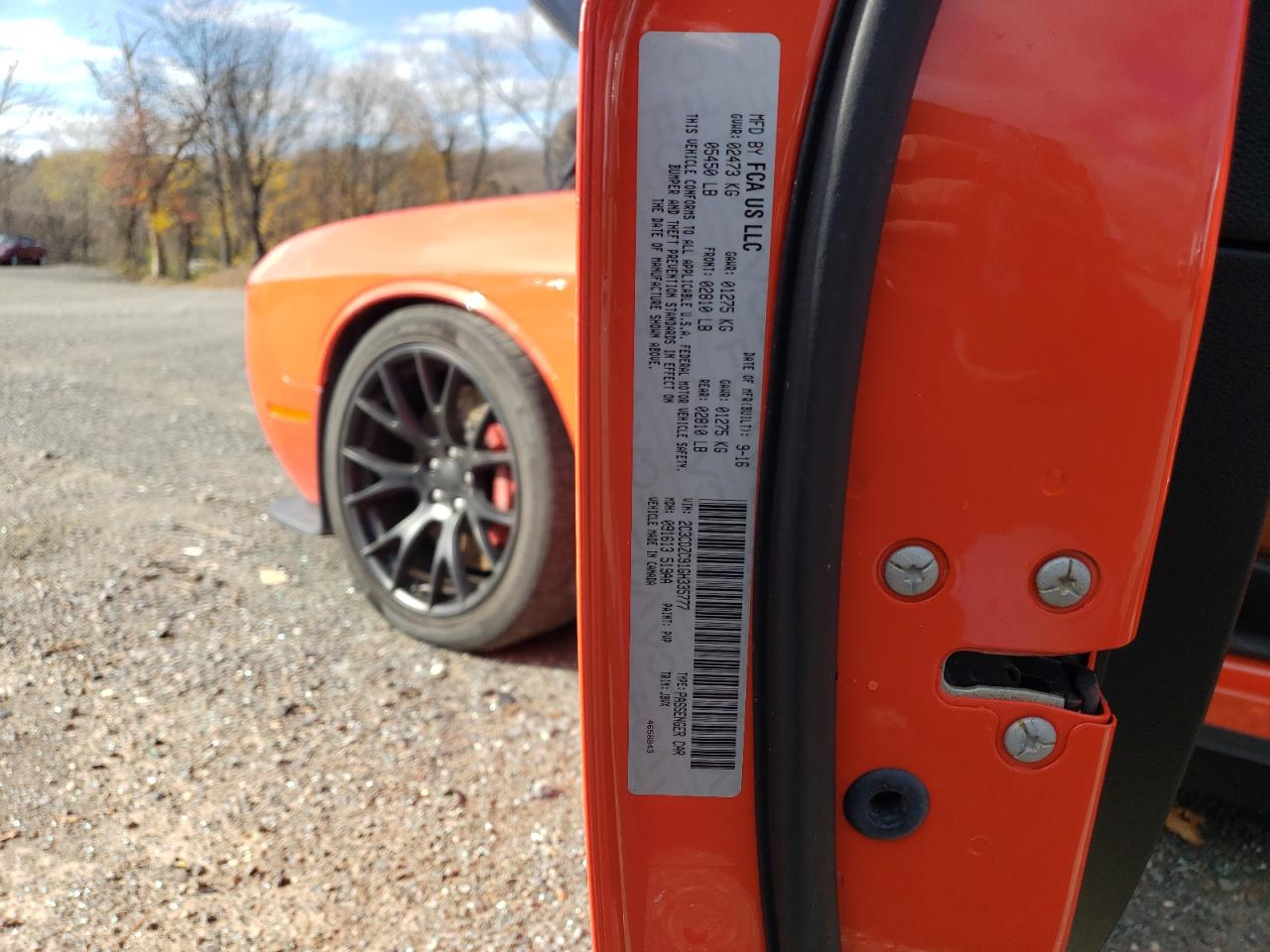 2016 Dodge Challenger Srt Hellcat VIN: 2C3CDZC91GH335777 Lot: 93638285