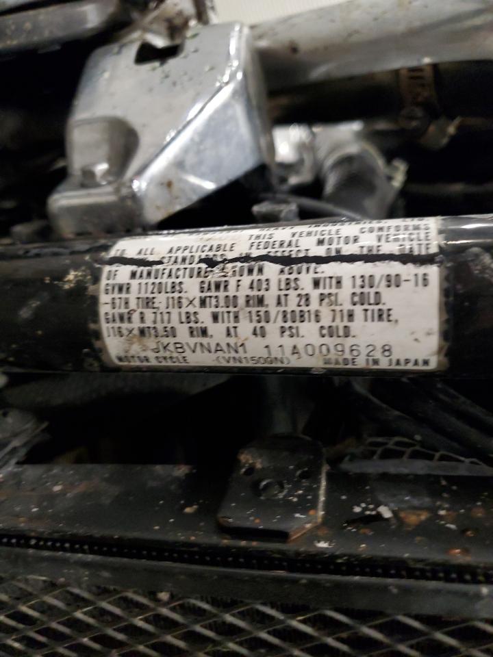 2001 Kawasaki Vn1500 N1 VIN: JKBVNAN111A009628 Lot: 91813575