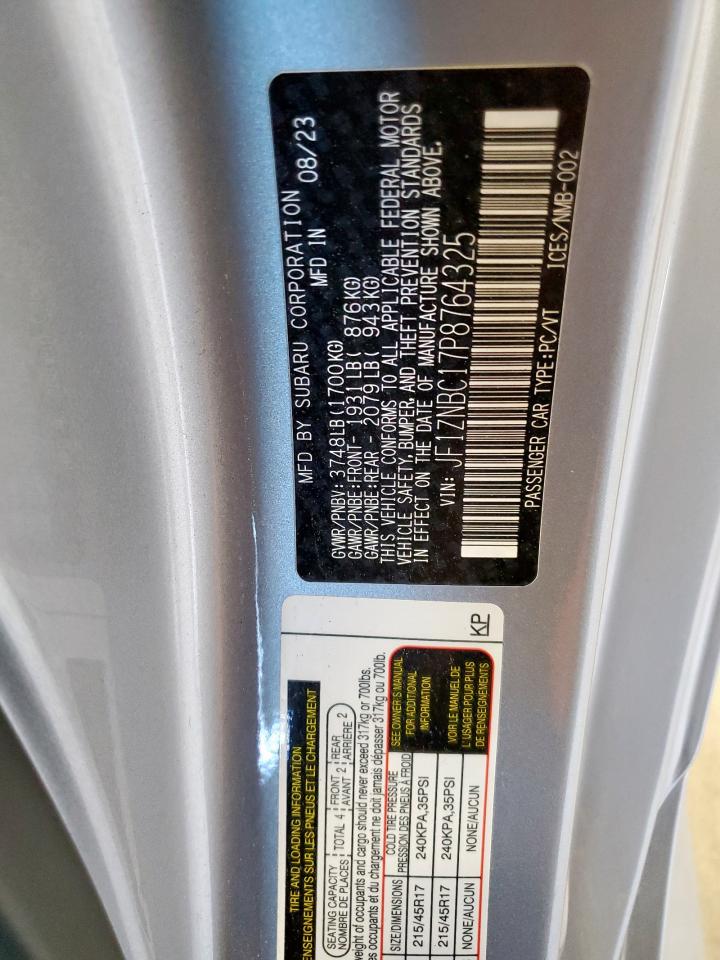 2023 Toyota Gr 86 VIN: JF1ZNBC17P8764325 Lot: 91571195