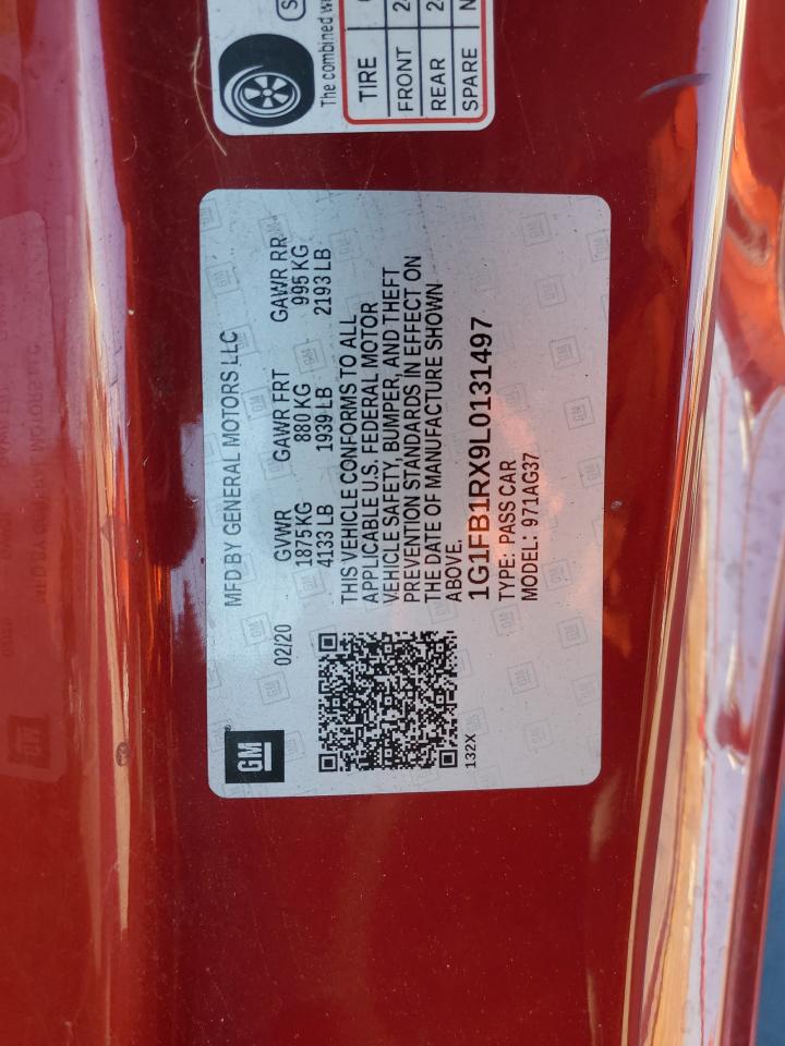 2020 Chevrolet Camaro Ls VIN: 1G1FB1RX9L0131497 Lot: 91324975