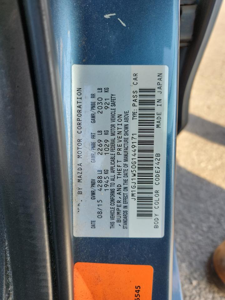 2016 Mazda 6 Grand Touring VIN: JM1GJ1W50G1449171 Lot: 92126795