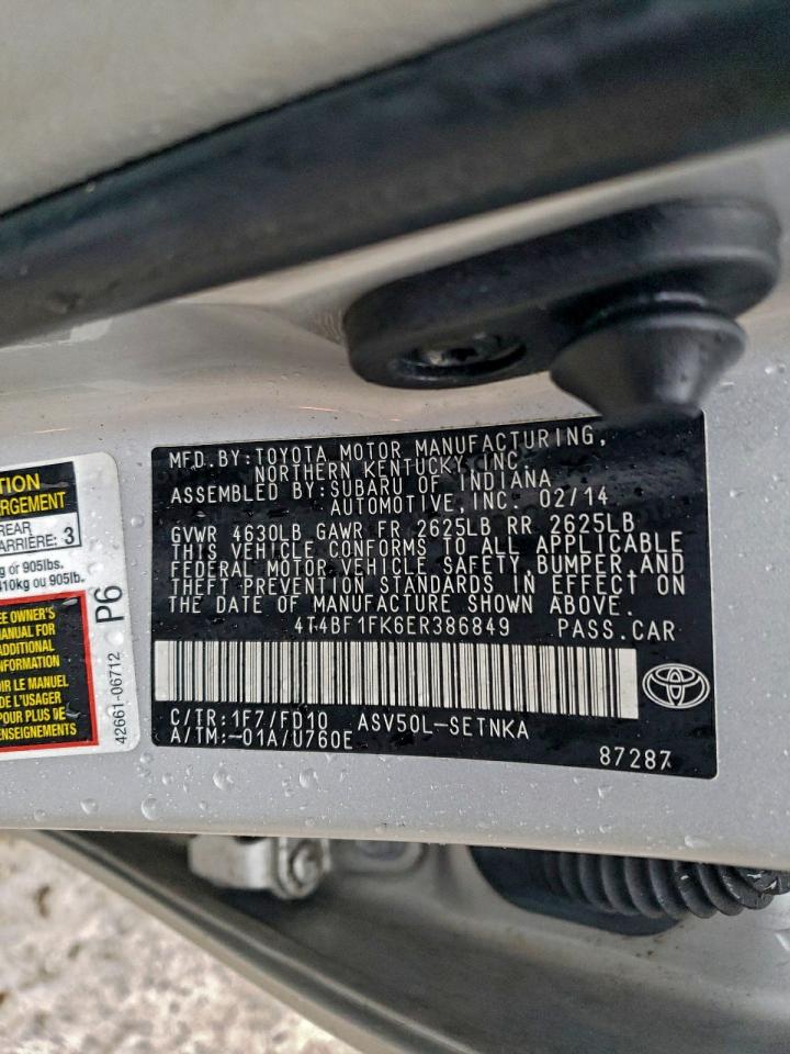 2014 Toyota Camry L VIN: 4T4BF1FK6ER386849 Lot: 94590515