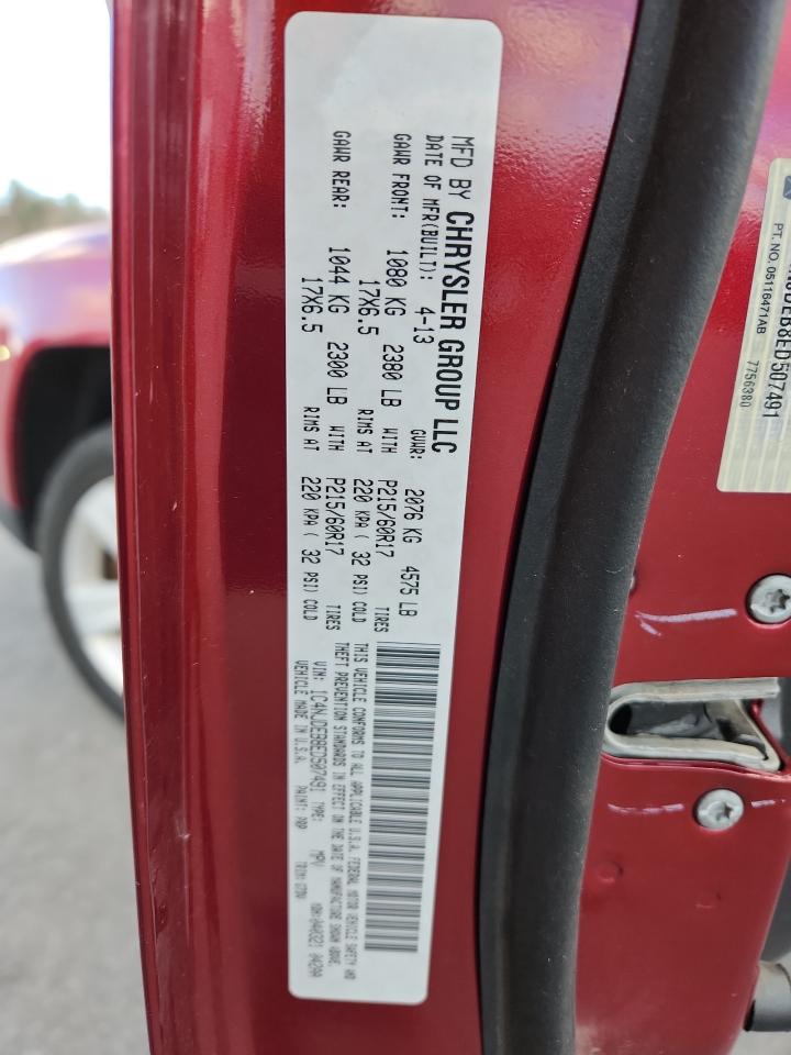 2014 Jeep Compass Latitude VIN: 1C4NJDEB8ED507491 Lot: 91401785