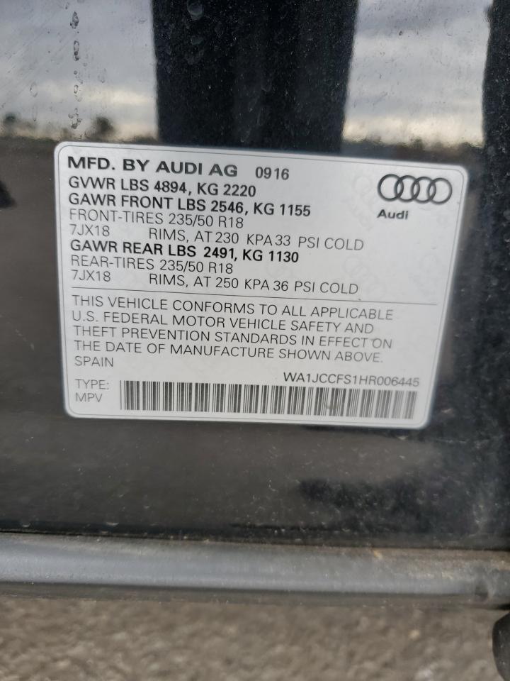 2017 Audi Q3 Premium Plus VIN: WA1JCCFS1HR006445 Lot: 92279365