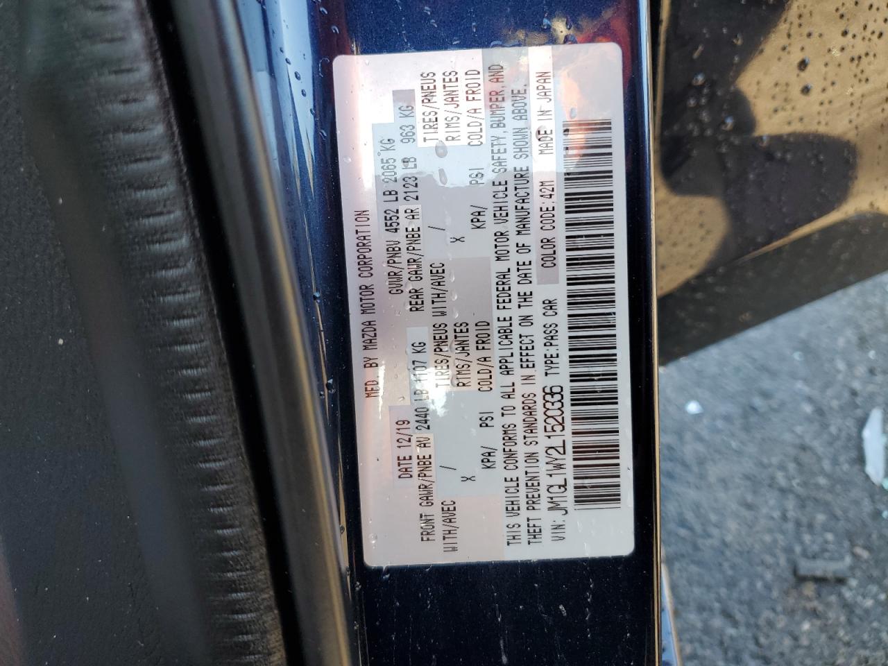 2020 Mazda 6 Grand Touring Reserve VIN: JM1GL1WY2L1520336 Lot: 91206855