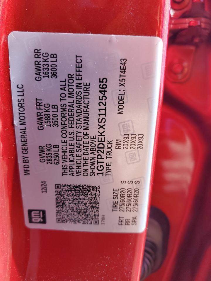 2025 GMC Canyon At4 VIN: 1GTP2DEKXS1125465 Lot: 91885145