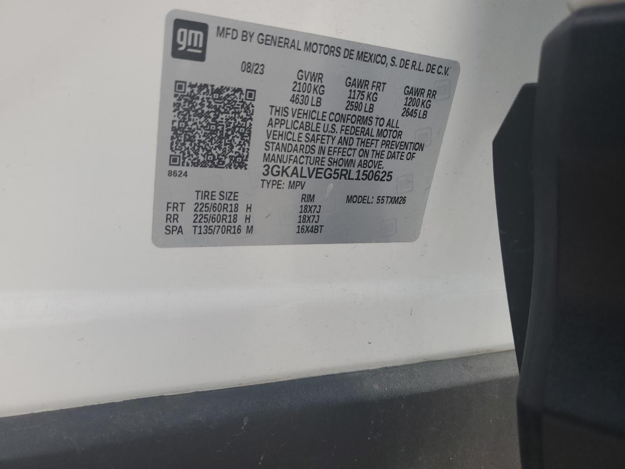 2024 GMC Terrain Slt VIN: 3GKALVEG5RL150625 Lot: 91738365