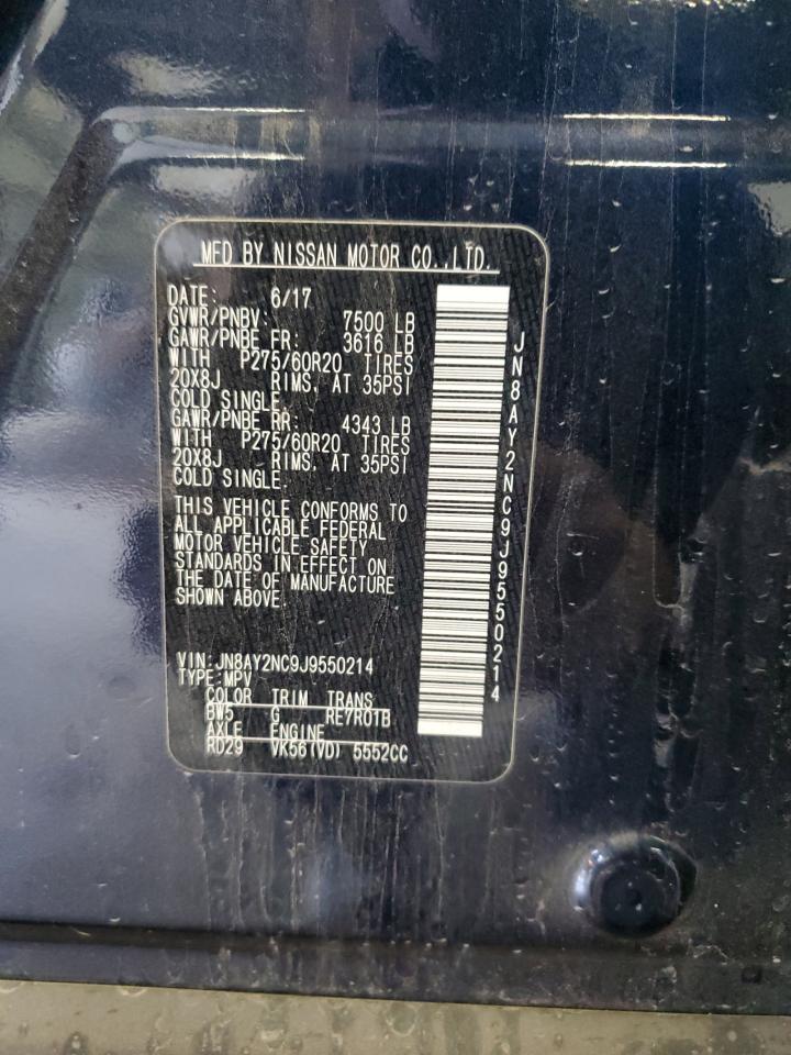 2018 Nissan Armada Sv VIN: JN8AY2NC9J9550214 Lot: 92913035