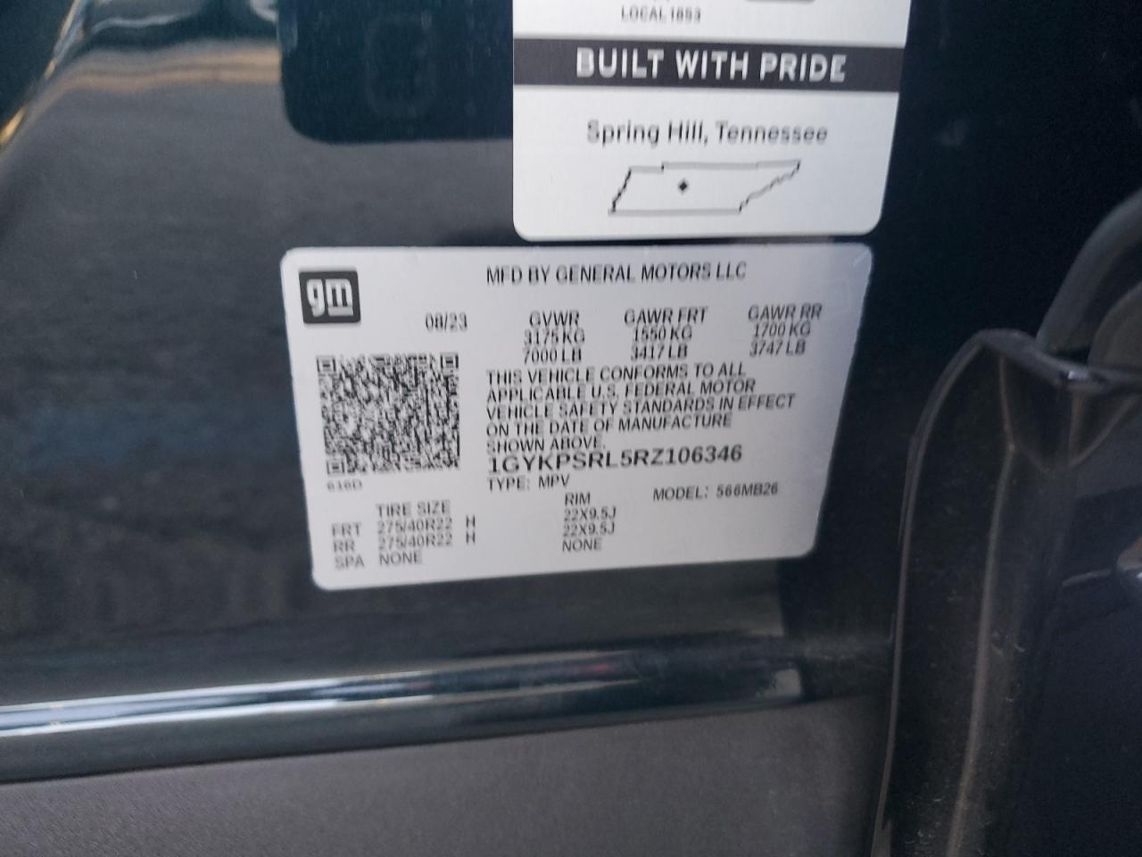 2024 Cadillac Lyriq Luxury VIN: 1GYKPSRL5RZ106346 Lot: 92070675