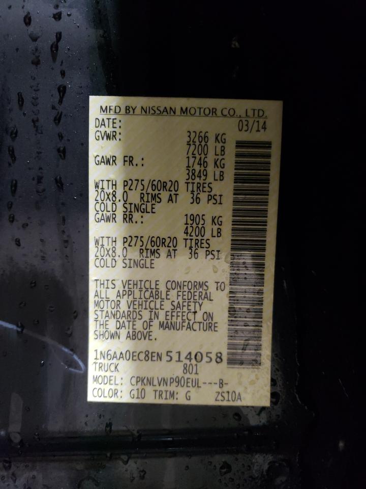 2014 Nissan Titan S VIN: 1N6AA0EC8EN514058 Lot: 93107435