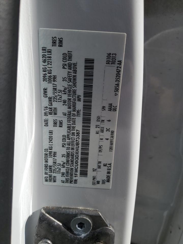 2017 Ford Escape Se VIN: 1FMCU0GDXHUB73387 Lot: 92956435