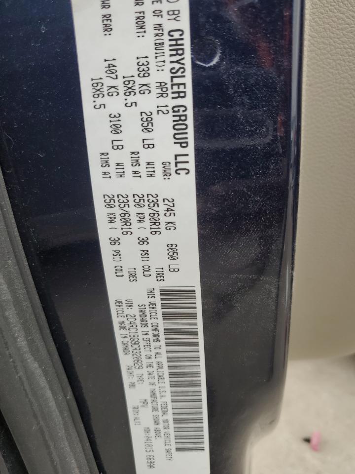 2012 Chrysler Town & Country Touring VIN: 2C4RC1BG9CR320829 Lot: 93004355