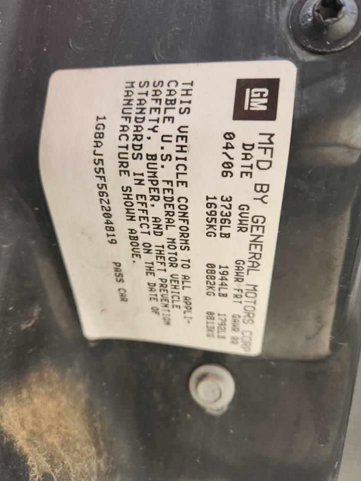 2006 Saturn Ion Level 2 VIN: 1G8AJ55F56Z204819 Lot: 92496705