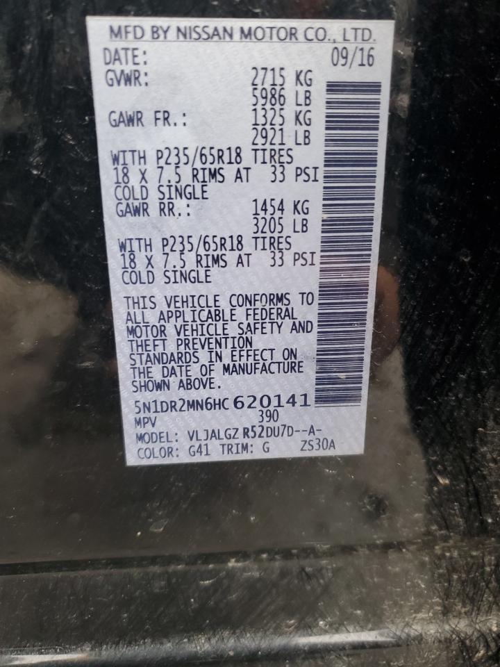 2017 Nissan Pathfinder S VIN: 5N1DR2MN6HC620141 Lot: 92733665