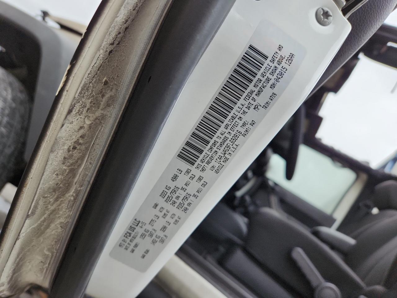 2015 Jeep Wrangler Sport VIN: 1C4AJWAG9FL692816 Lot: 91578815