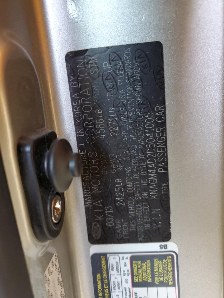 2013 Kia Optima Hybrid VIN: KNAGM4AD2D5041005 Lot: 90966345