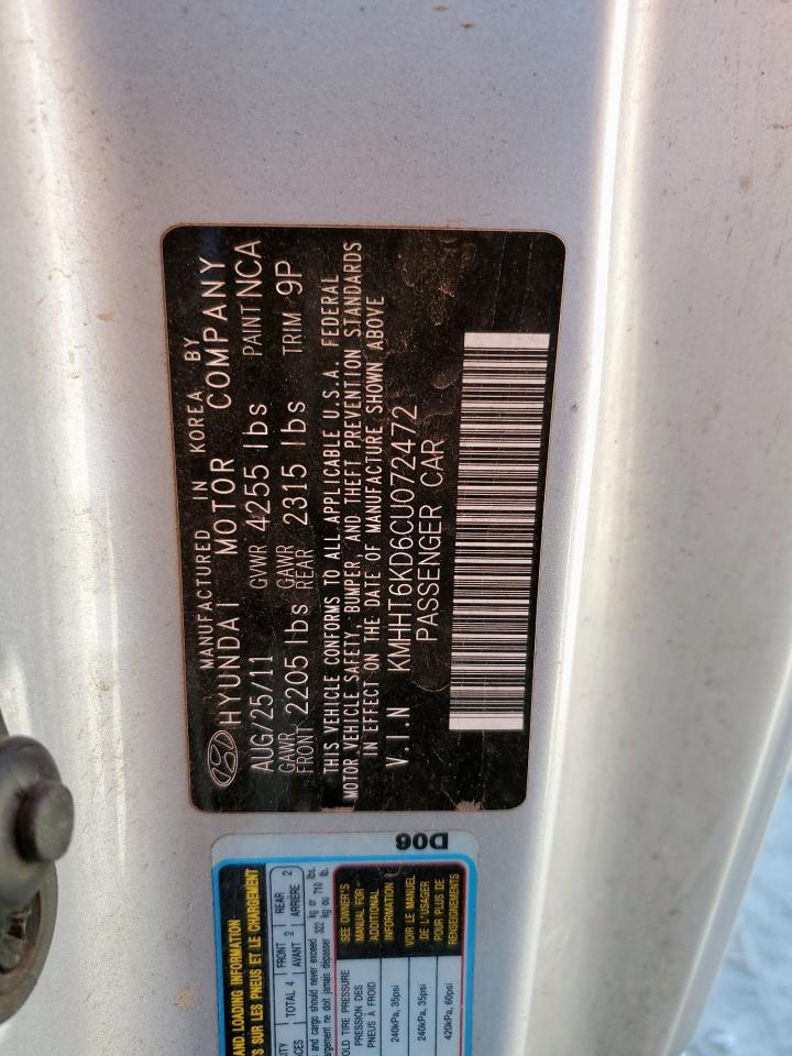 2012 Hyundai Genesis Coupe 2.0T VIN: KMHHT6KD6CU072472 Lot: 91179745