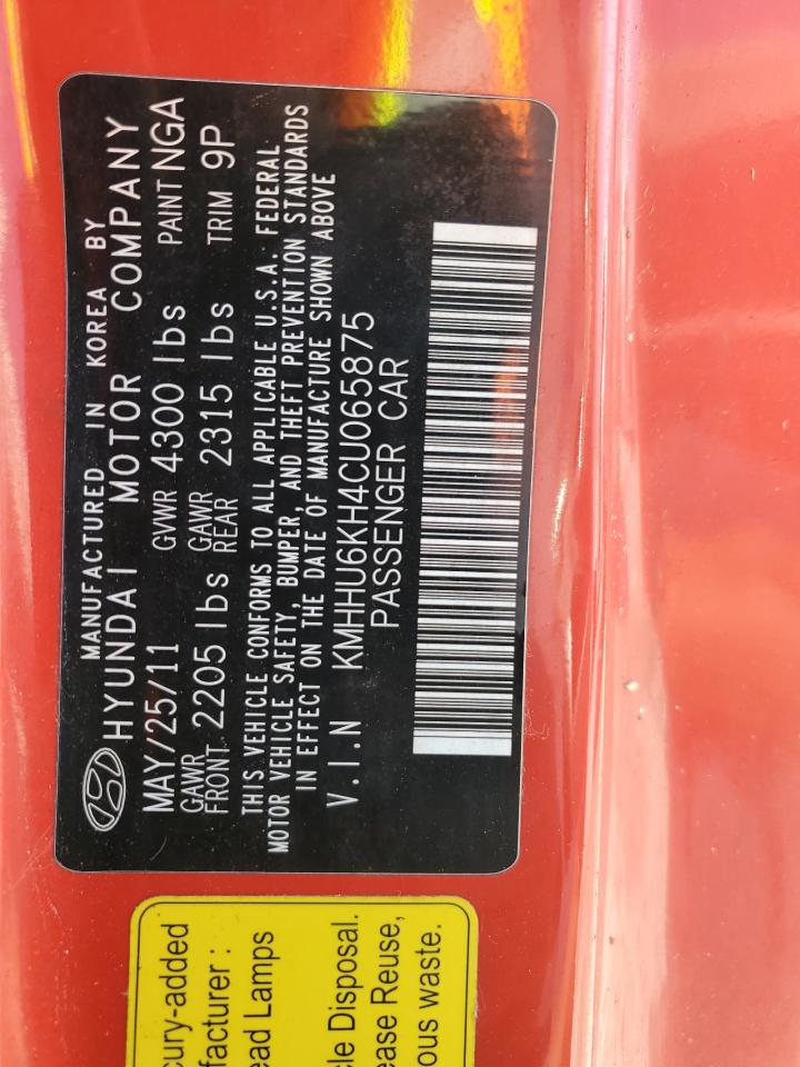 2011 Hyundai Genesis Coupe 3.8L VIN: KMHHU6KH4CU065875 Lot: 93292515