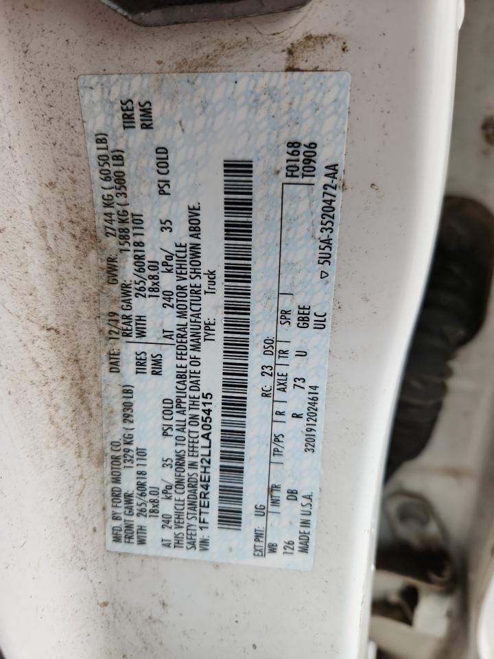 2020 Ford Ranger Xl VIN: 1FTER4EH2LLA05415 Lot: 93606915