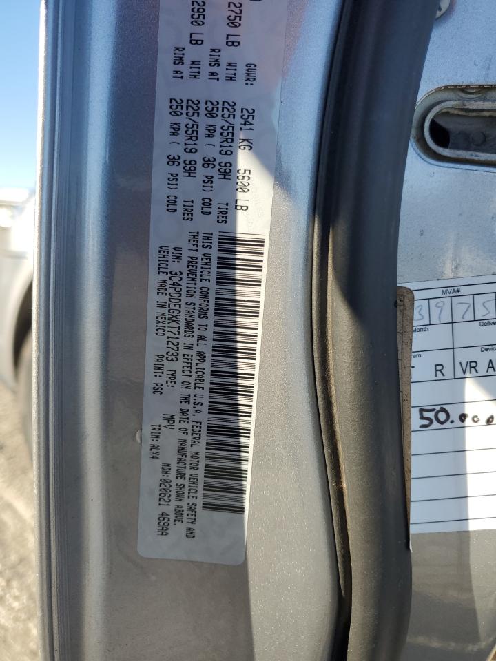 2019 Dodge Journey Gt VIN: 3C4PDDEGXKT712733 Lot: 92204265