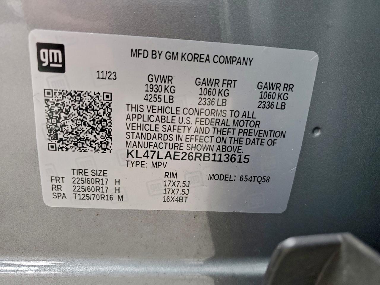 2024 Buick Envista Preferred VIN: KL47LAE26RB113615 Lot: 93568025