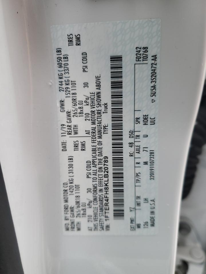 2019 Ford Ranger Xl VIN: 1FTER4FH8KLB20789 Lot: 91791915