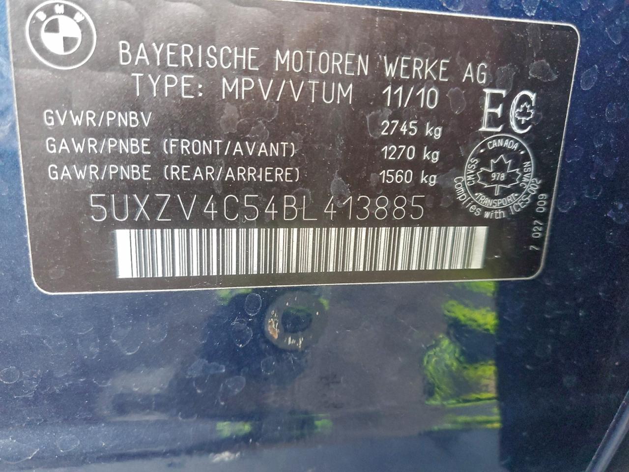 2011 BMW X5 xDrive35I VIN: 5UXZV4C54BL413885 Lot: 91604955