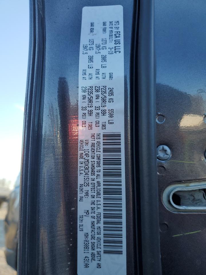 2019 Jeep Cherokee Limited VIN: 1C4PJMDX3KD415125 Lot: 92902745