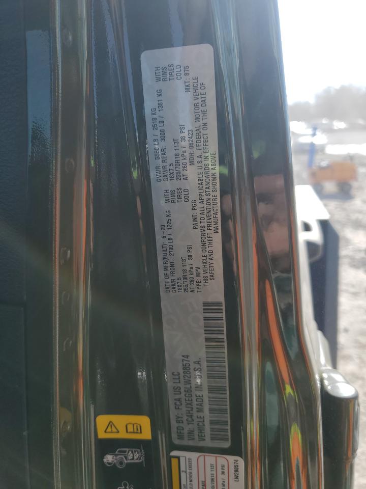 2020 Jeep Wrangler Unlimited Sahara VIN: 1C4HJXEG6LW288574 Lot: 92403525