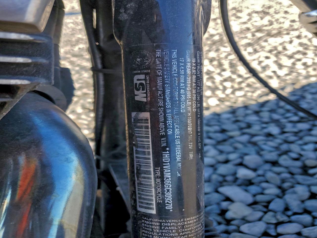 2016 Harley-Davidson Fxdbp Dyna Street Bob VIN: 1HD1VAM36GC309270 Lot: 94119715