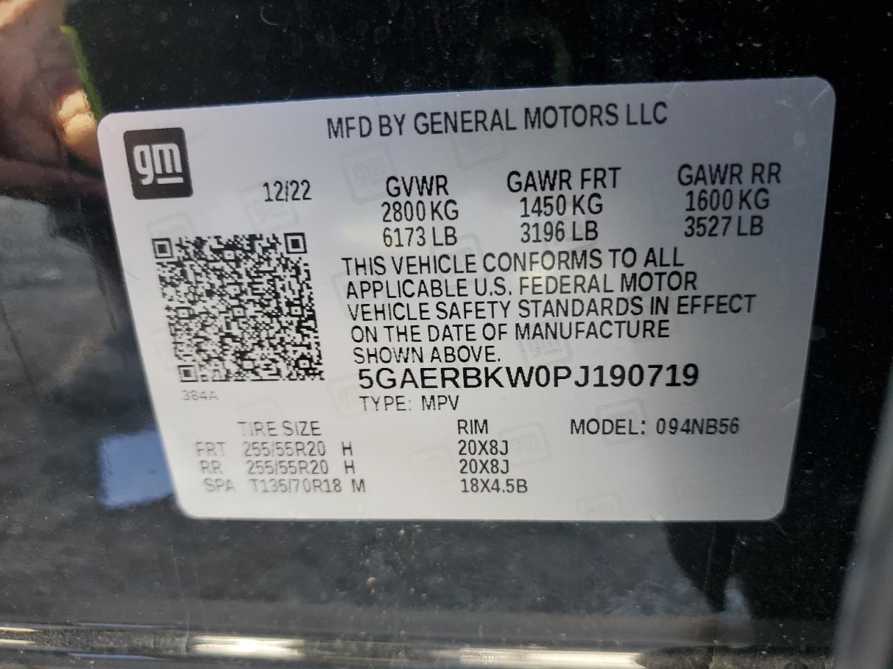 2023 Buick Enclave Essence VIN: 5GAERBKW0PJ190719 Lot: 92199175