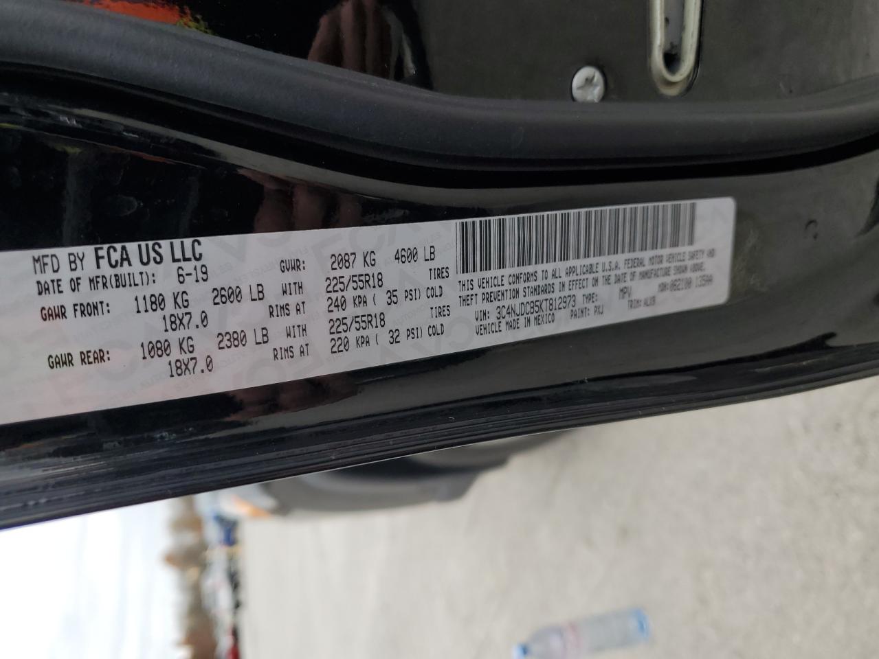 2019 Jeep Compass Limited VIN: 3C4NJDCB5KT812973 Lot: 91598415