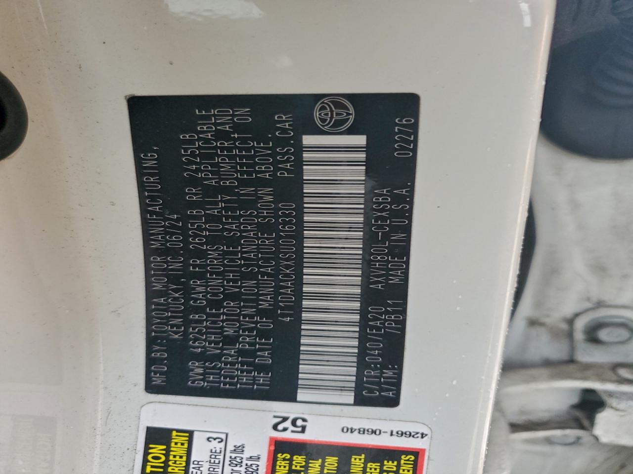 2025 Toyota Camry Xse VIN: 4T1DAACKXSU016330 Lot: 93633245