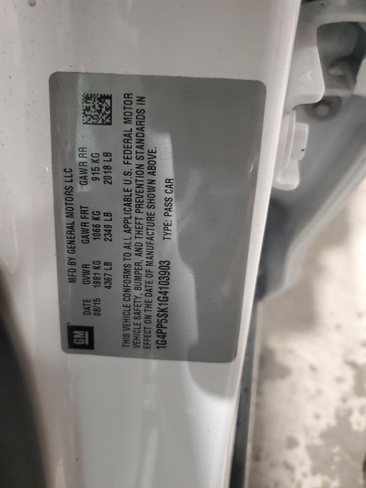 2016 Buick Verano VIN: 1G4PP5SK1G4103903 Lot: 93208255