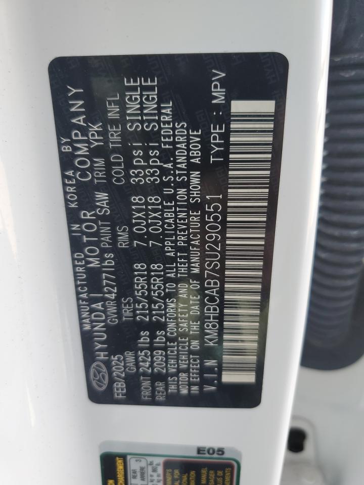 2025 Hyundai Kona Sel VIN: KM8HBCAB7SU290551 Lot: 91706445