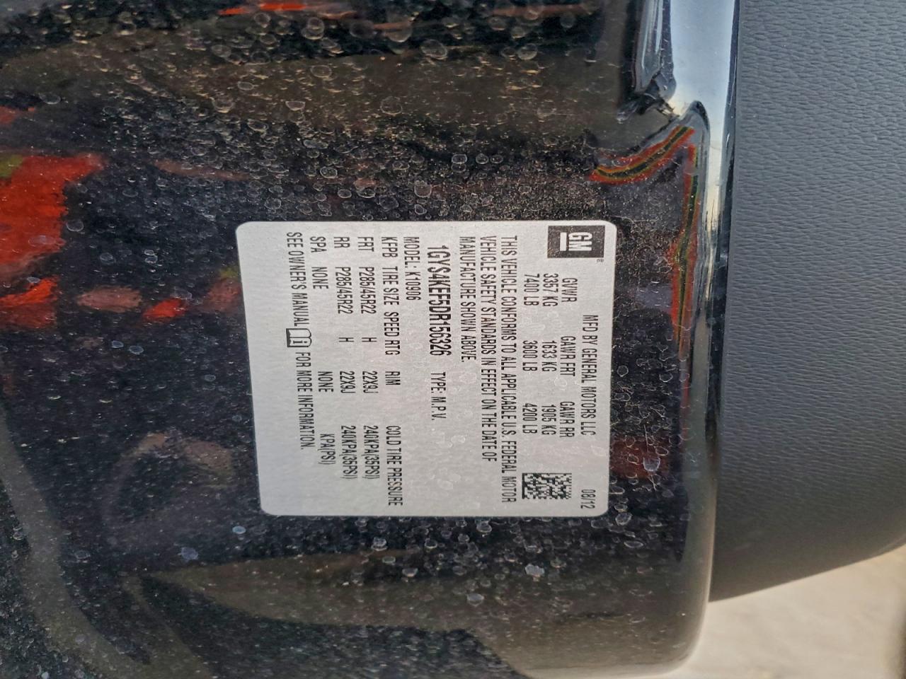 2013 Cadillac Escalade Esv Platinum VIN: 1GYS4KEF5DR156326 Lot: 94490965