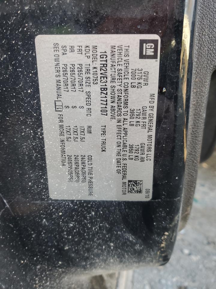 2011 GMC Sierra K1500 Sle VIN: 1GTR2VE31BZ177107 Lot: 93454995