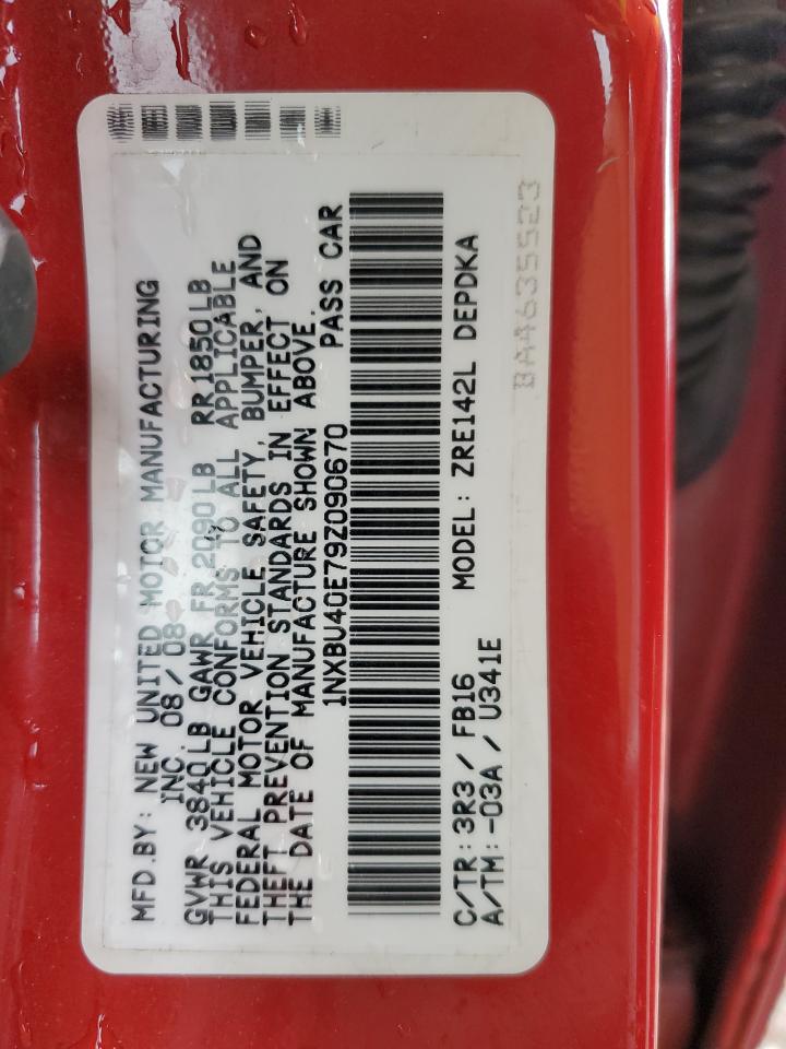 2009 Toyota Corolla Base VIN: 1NXBU40E79Z090670 Lot: 91410795