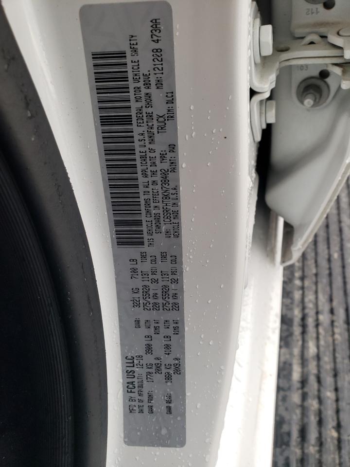 2019 Ram 1500 Limited VIN: 1C6SRFHT8KN738402 Lot: 91003375